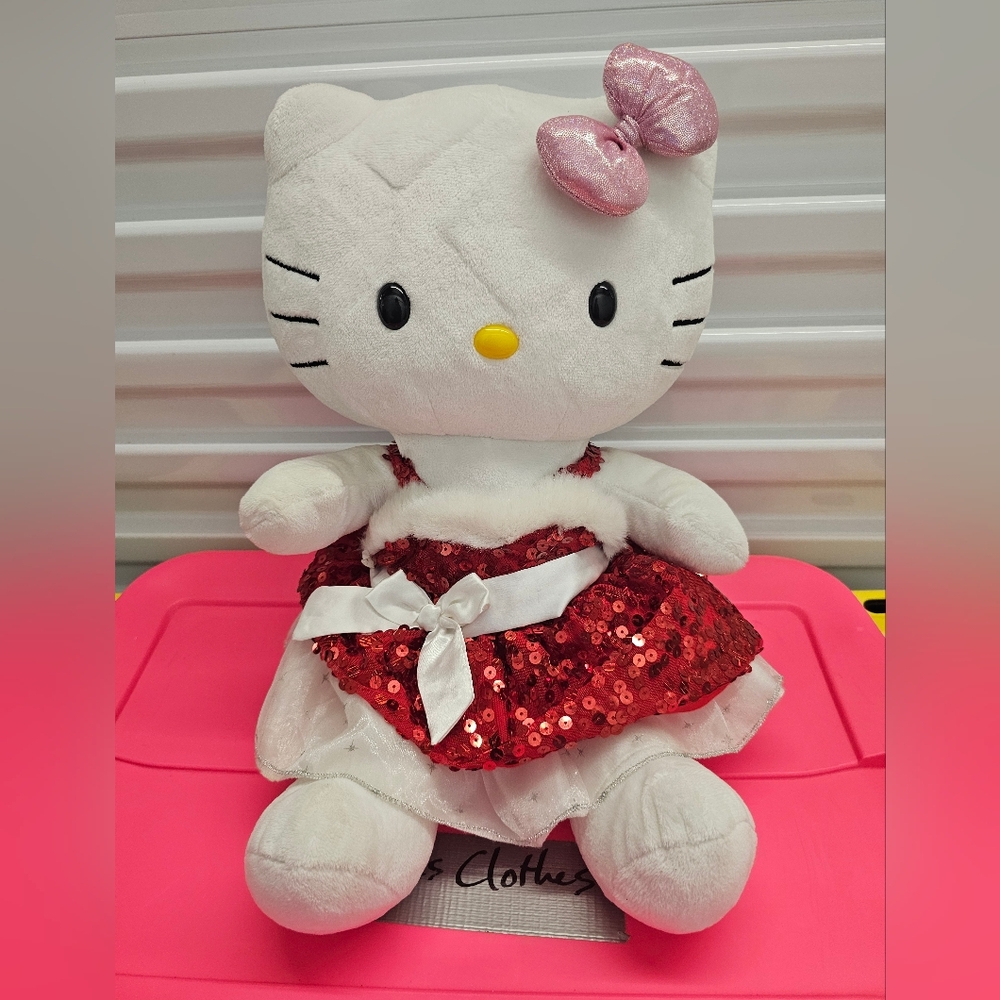 Hello Kitty, Stuffed Animal with Red Sequin Dress